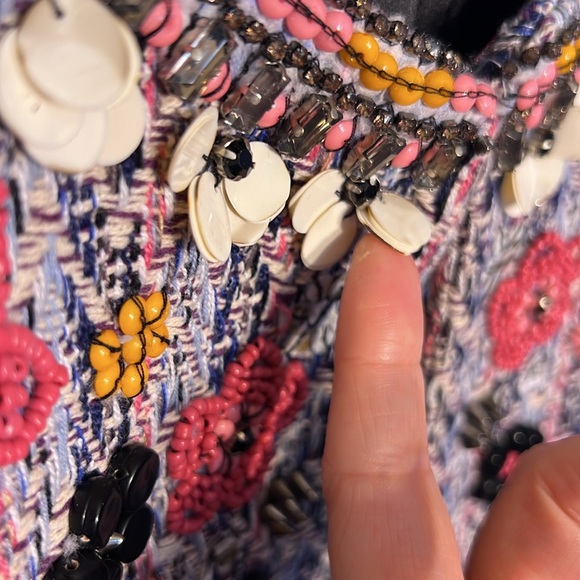 M Summer of Love Flower Knitted Cardigan Women Loose RoundNeck LongSleeve Beads - Picture 7 of 17